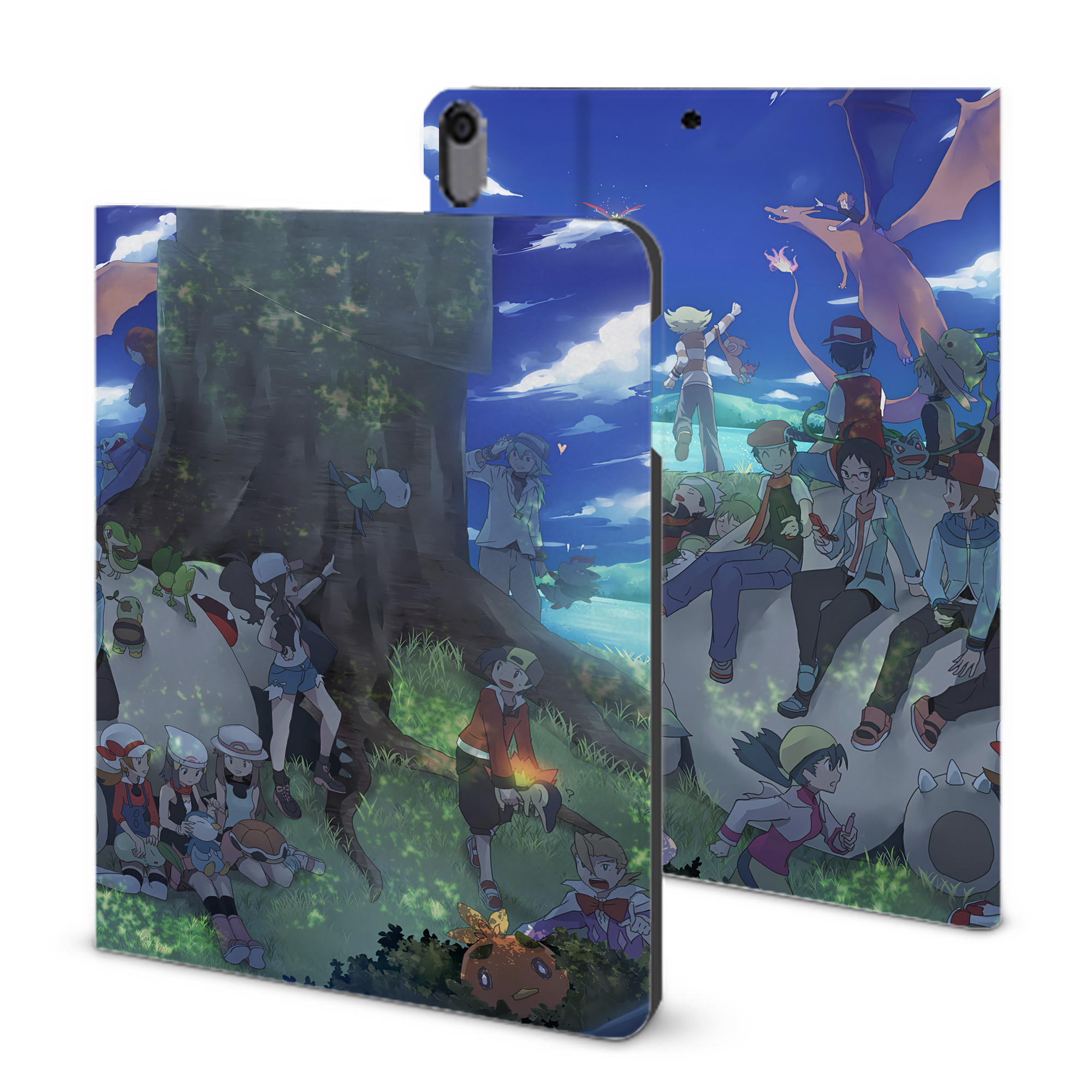 （画像用） ポケットモンスター Pokémon IPad ケース ブック型 PUレザー TPU 耐衝撃 軽量 薄型 ペン収納なし 全面保護 IPad 各モデル対応